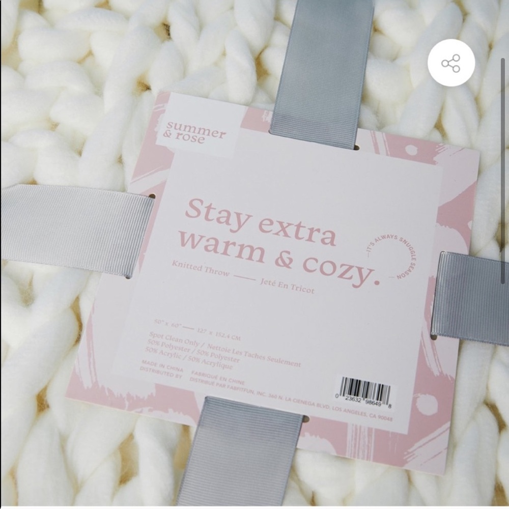 Summer & Rose Mia Knit Throw. Cream Color.…